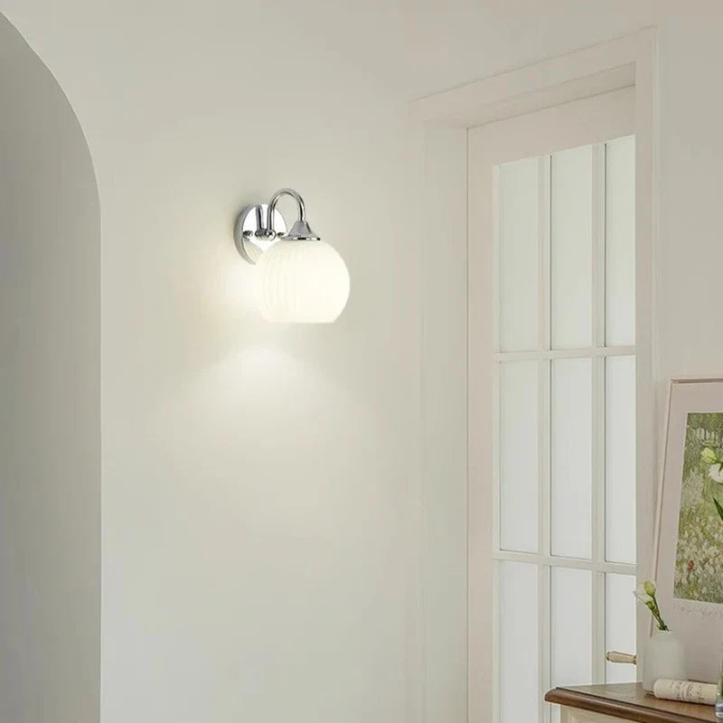 Applique Quashion | Chrome ou laiton, verre nervuré