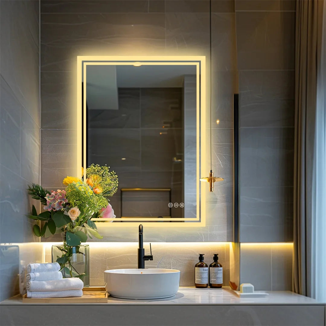 LuvoGlow | Miroir LED sans cadre anti-buée, 3 tailles