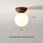 Luminaire boule de verre nordique | Bois ou noyer