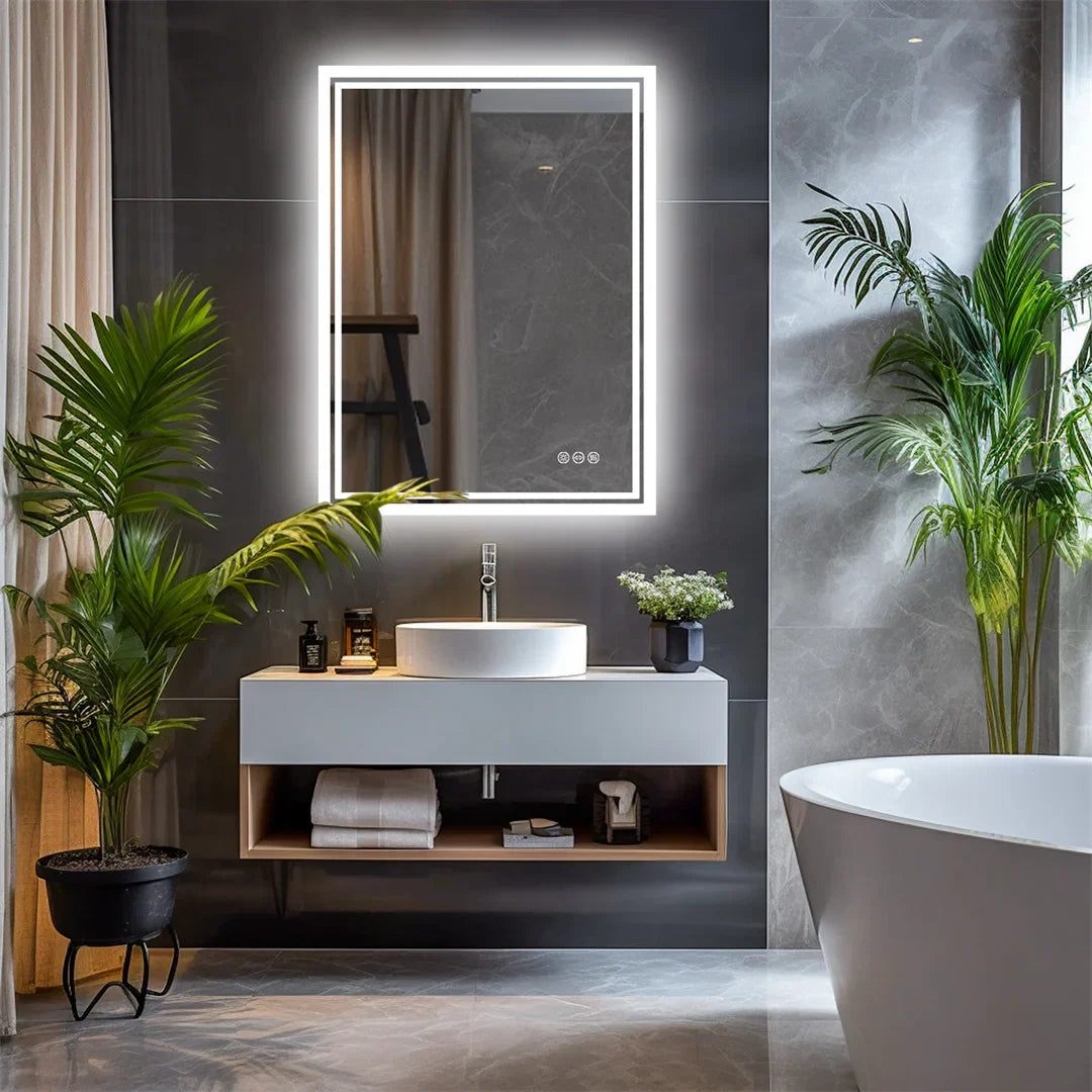 LuvoGlow | Miroir LED sans cadre anti-buée, 3 tailles