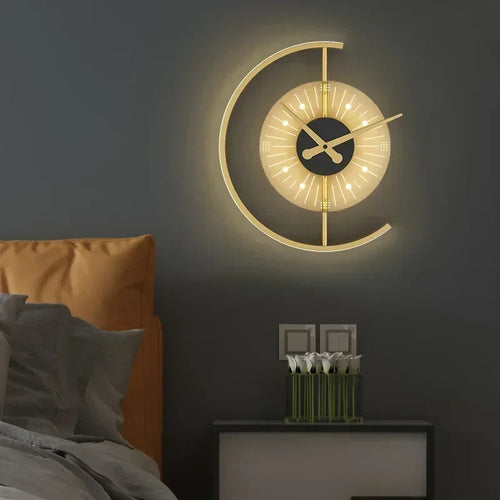 Applique horloge Lunaris | Applique LED et horloge murale