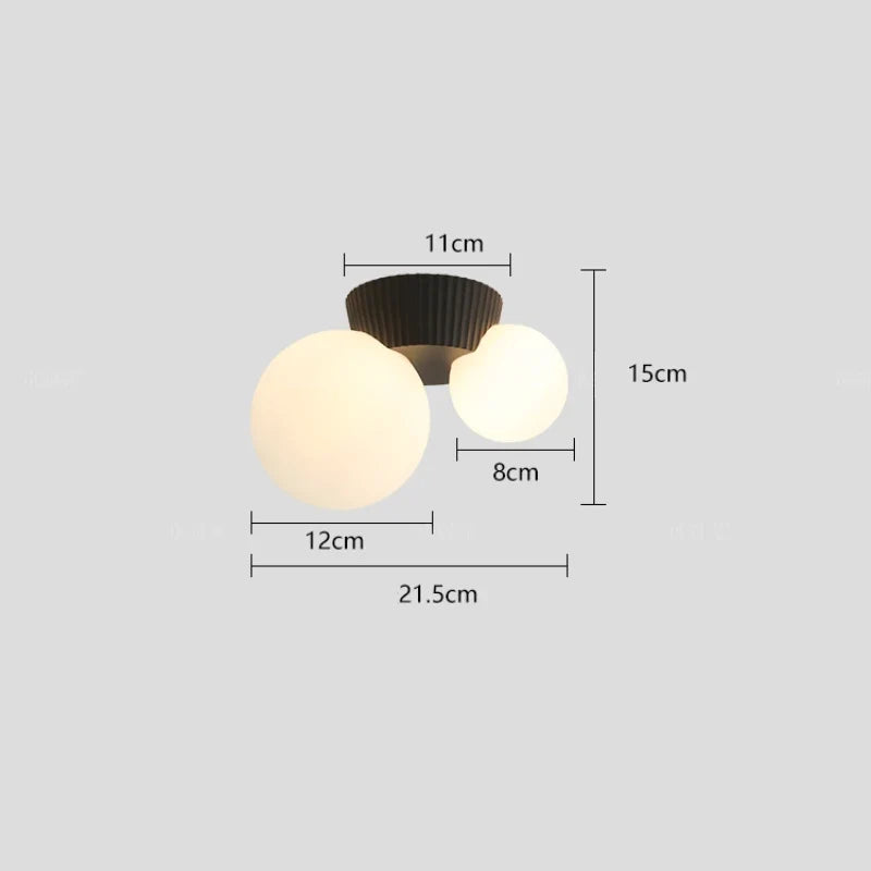 Plafonnier Luméa | Double globe en verre, 4 coloris