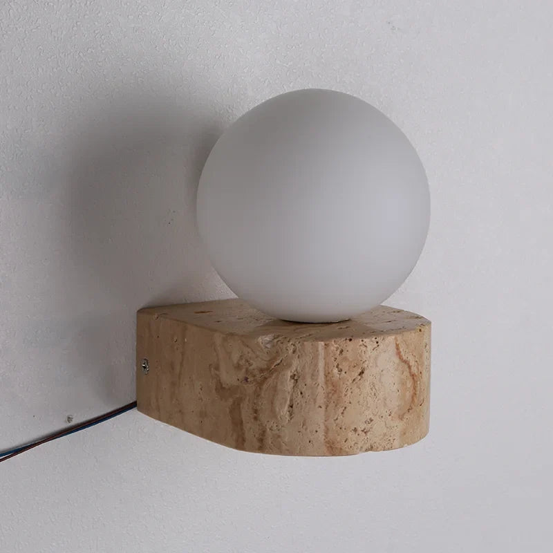 Applique en travertin | Design LED japonais, ampoule G9 incluse