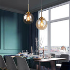 Suspension globe en verre nordique | 3 coloris, Ø 15 cm
