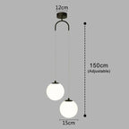 Suspension Luna | Globe en verre opalin, 1 ou 2 têtes