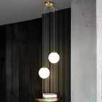 Suspension Luna | Globe en verre opalin, 1 ou 2 têtes