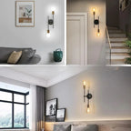 Plafonnier moderne 2 lumières | Lustre noir et doré, E27