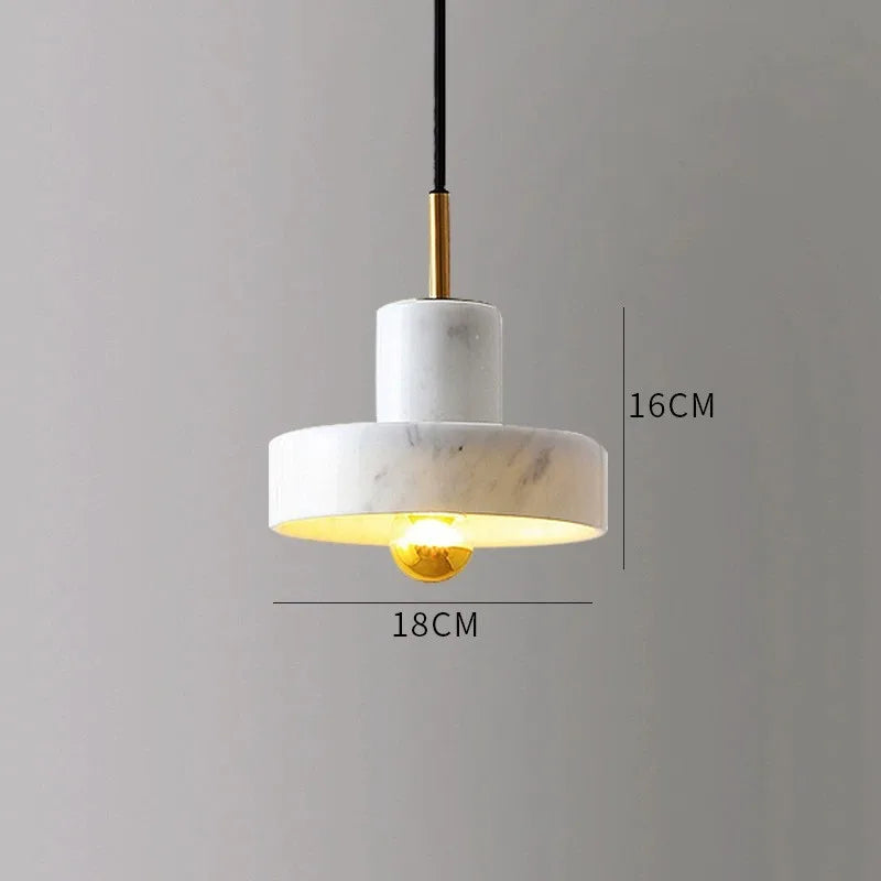 Suspension en marbre | Pierre naturelle postmoderne, Ø 18 cm