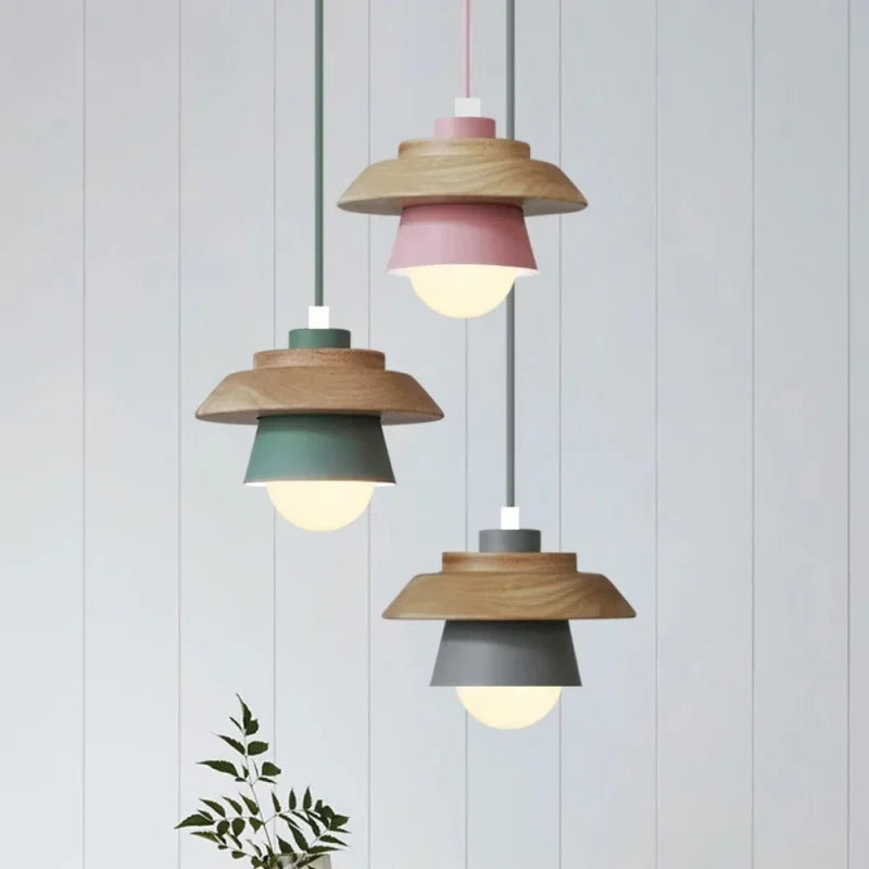 Suspension nordique en bois | Teintes macaron, 5 coloris