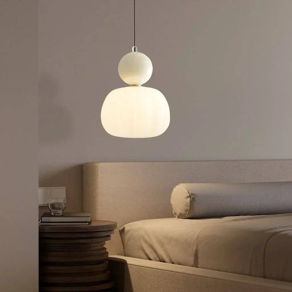 Suspension nordique citrouille | Verre et métal, 1 ou 3 têtes