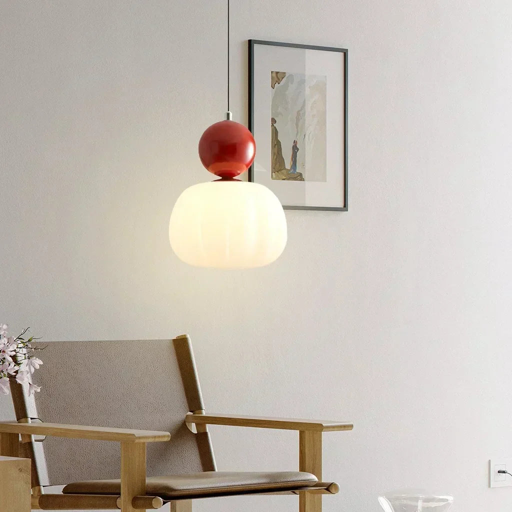 Suspension nordique citrouille | Verre et métal, 1 ou 3 têtes