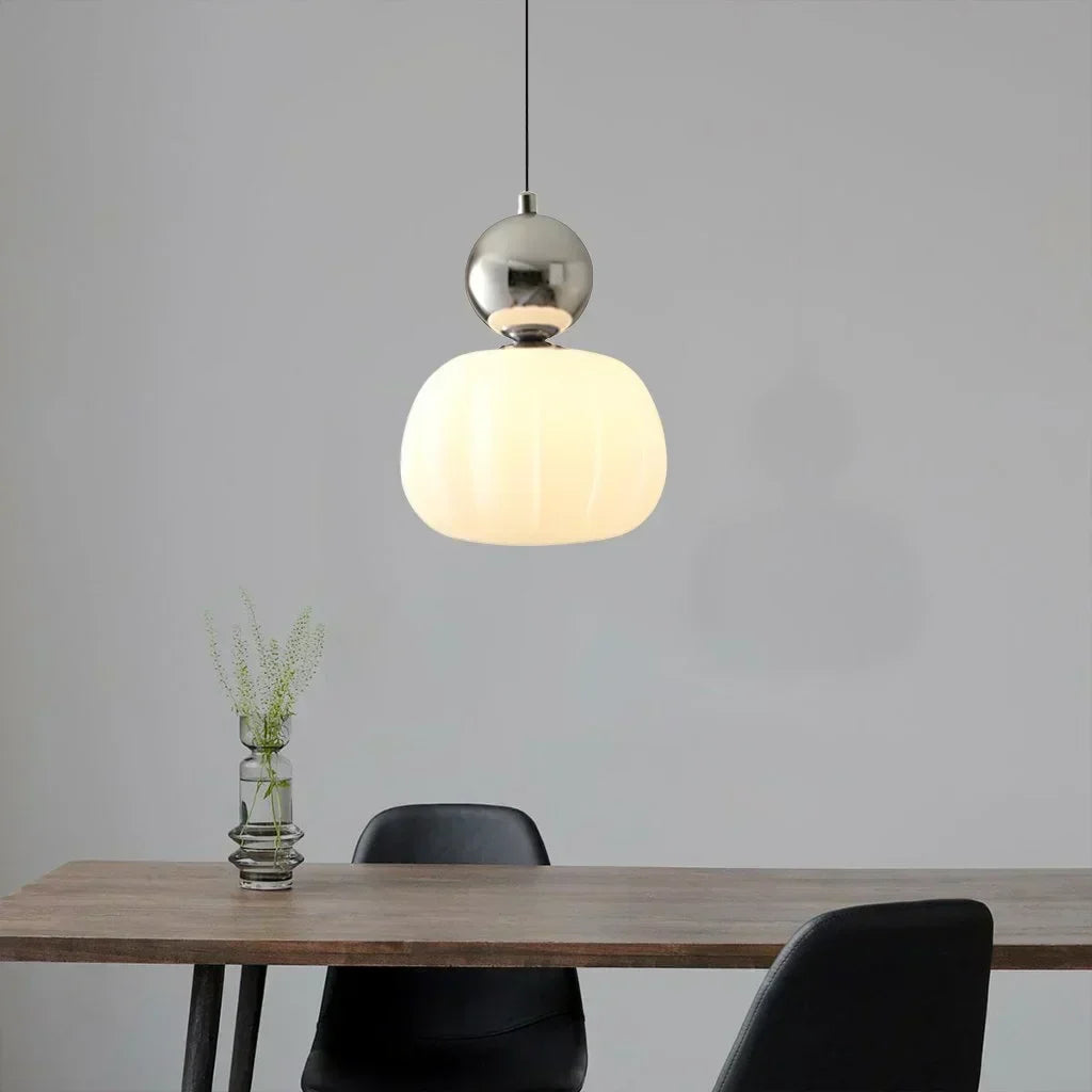Suspension nordique citrouille | Verre et métal, 1 ou 3 têtes