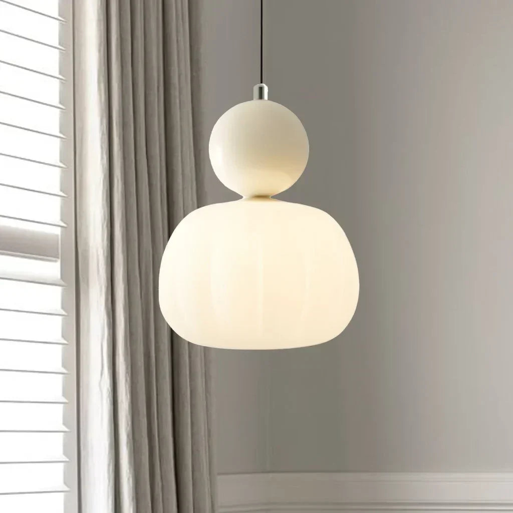 Suspension nordique citrouille | Verre et métal, 1 ou 3 têtes