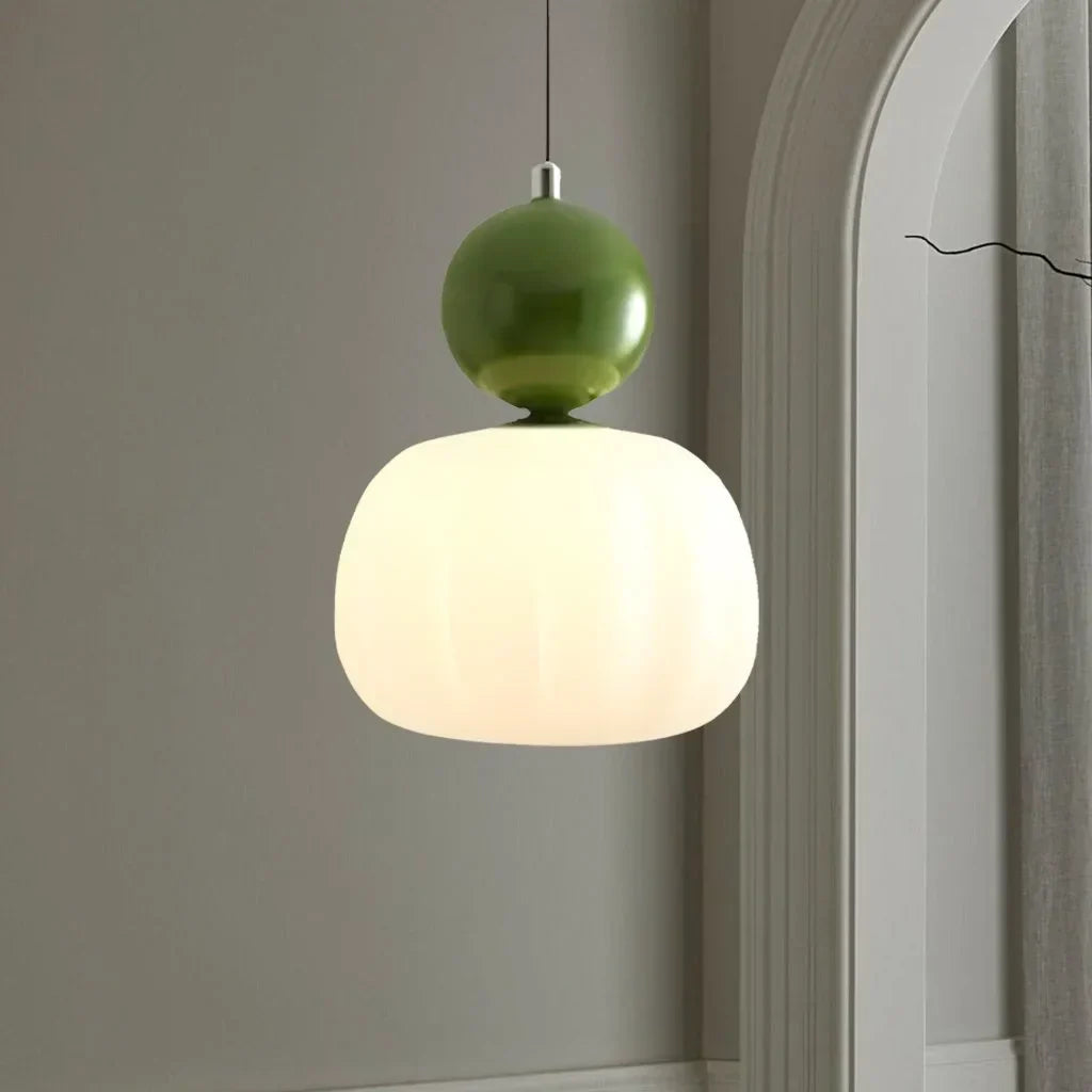Suspension nordique citrouille | Verre et métal, 1 ou 3 têtes