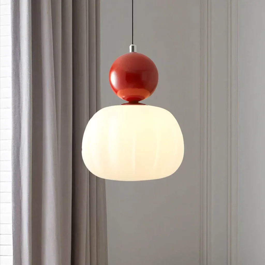 Suspension nordique citrouille | Verre et métal, 1 ou 3 têtes