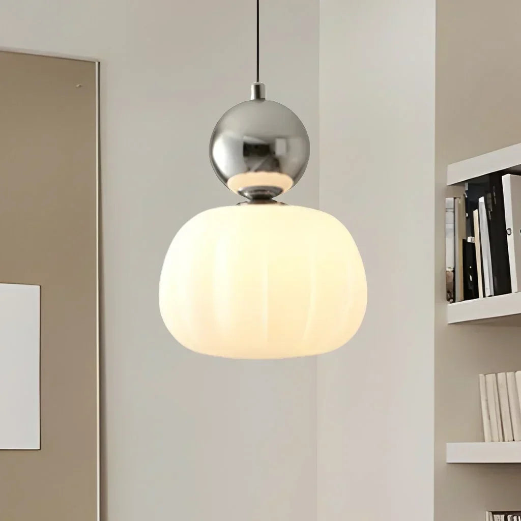 Suspension nordique citrouille | Verre et métal, 1 ou 3 têtes