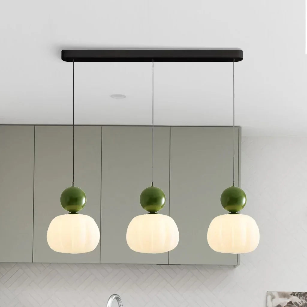 Suspension nordique citrouille | Verre et métal, 1 ou 3 têtes