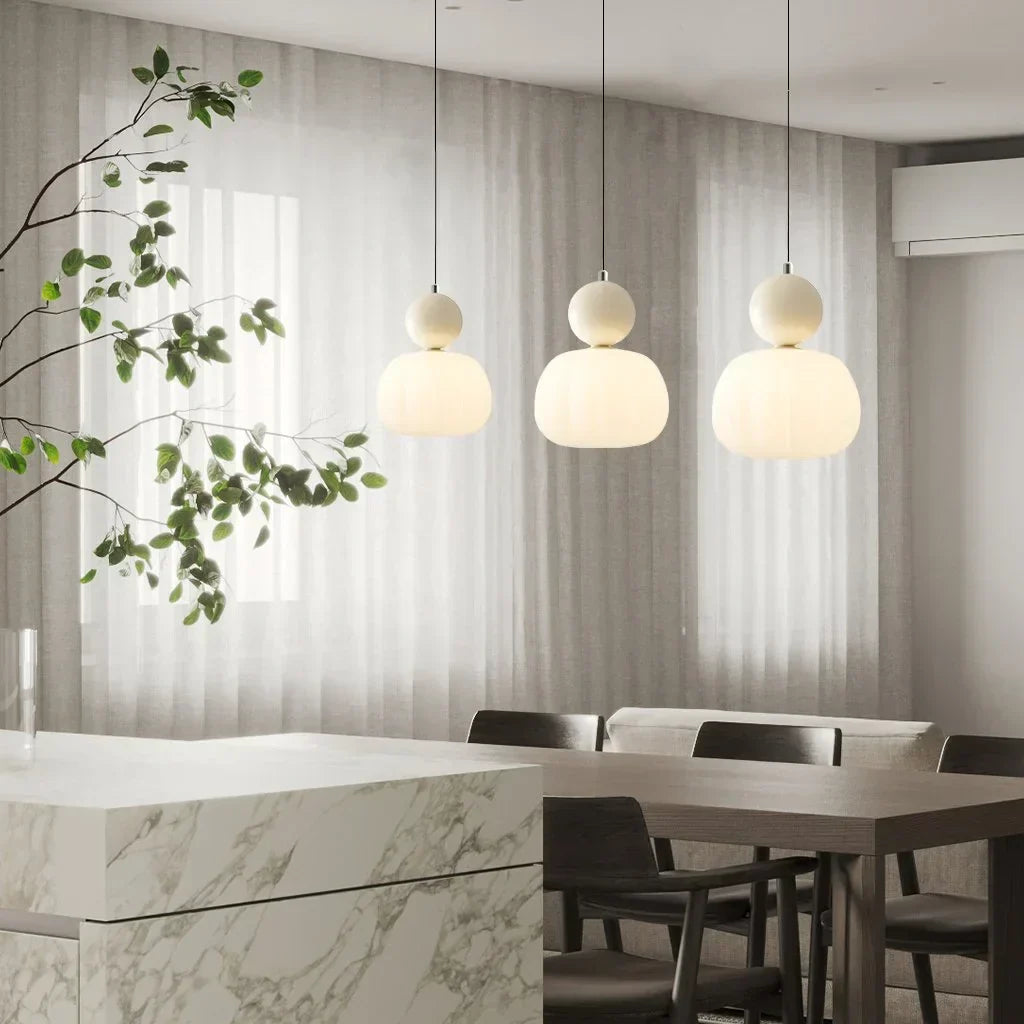 Suspension nordique citrouille | Verre et métal, 1 ou 3 têtes