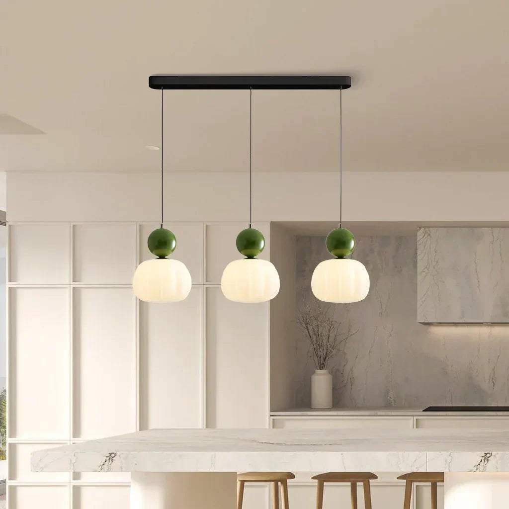 Suspension nordique citrouille | Verre et métal, 1 ou 3 têtes