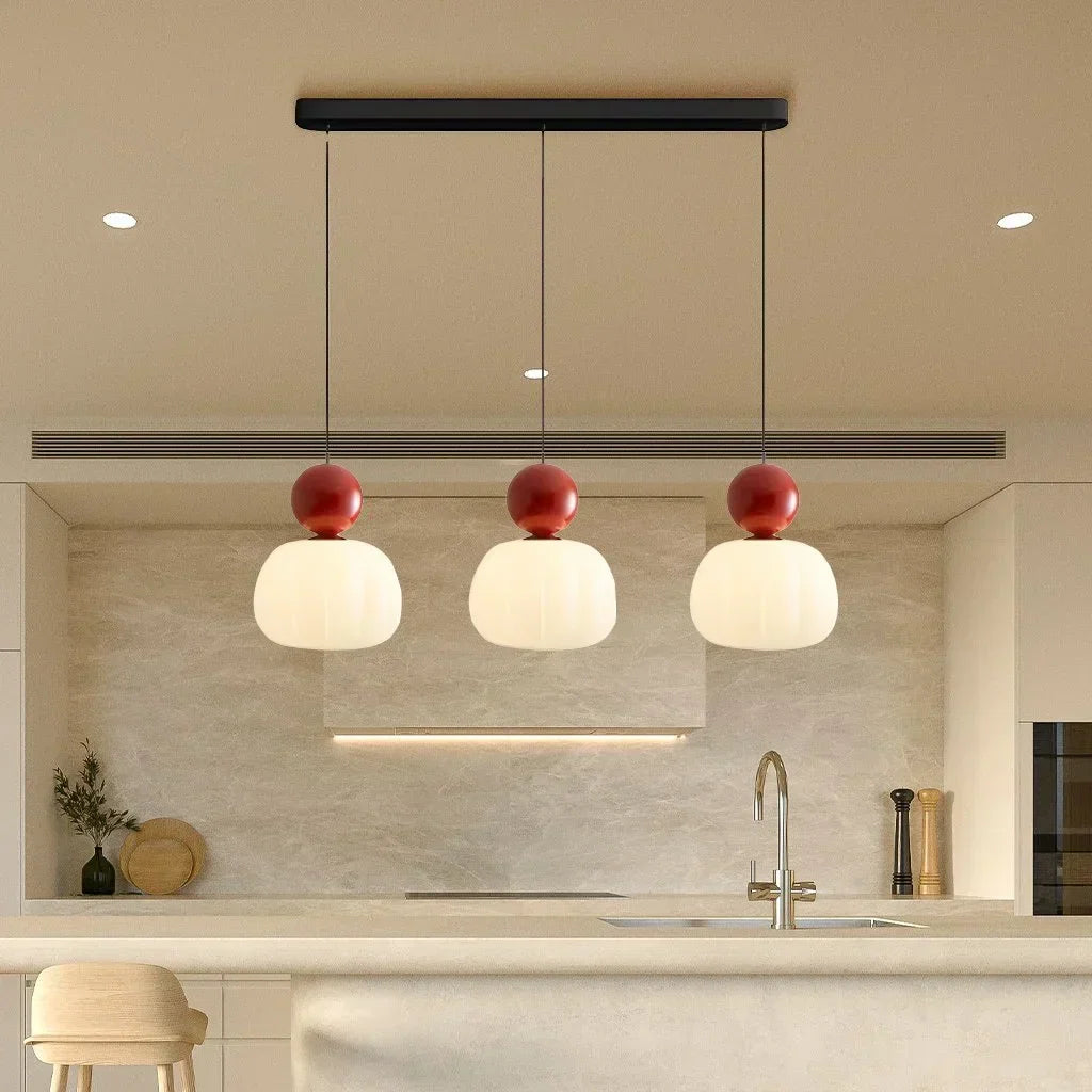 Suspension nordique citrouille | Verre et métal, 1 ou 3 têtes