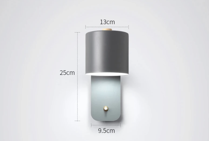 Applique murale LED avec interrupteur | 3 coloris, H 25 cm