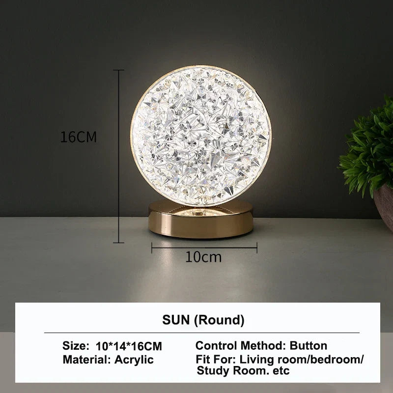 Stellora | Veilleuse LED cristal 3D rechargeable et tactile