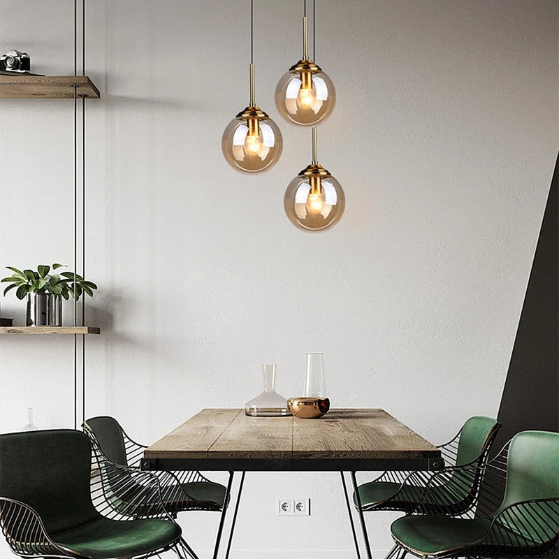 Suspension globe en verre nordique | 3 coloris, Ø 15 cm