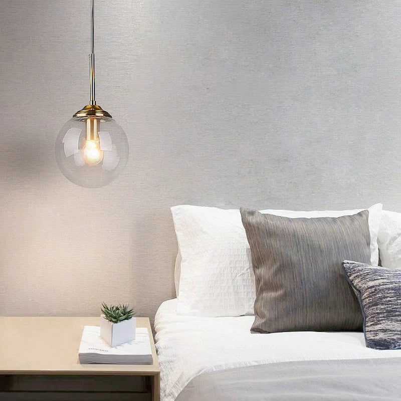 Suspension globe en verre nordique | 3 coloris, Ø 15 cm
