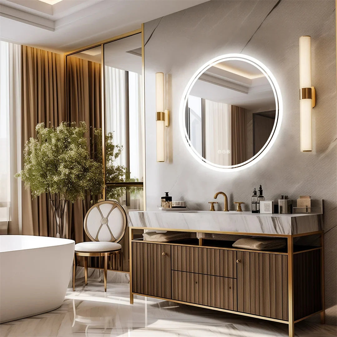LuvoRound | Miroir LED rond anti-buée, Ø60 ou Ø80 cm