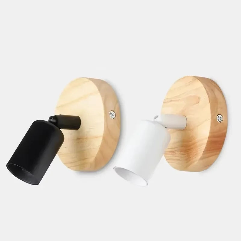 Applique murale rétro | Bois et métal, orientable 180°
