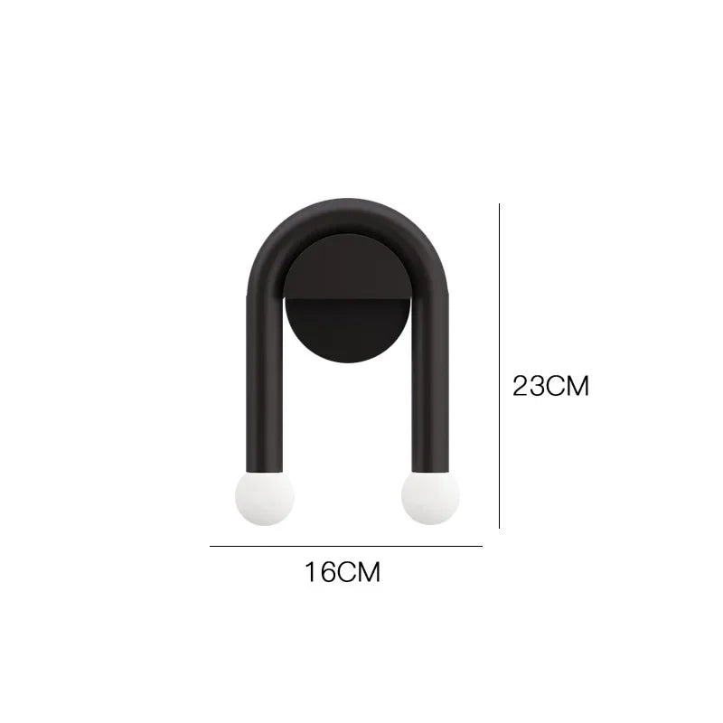 Applique Arcus | Arche en fer noir mat et verre dépoli
