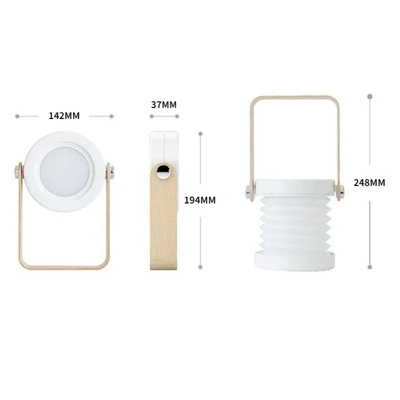 Lanterne nomade en bois | Lampe à poser pliante et rechargeable