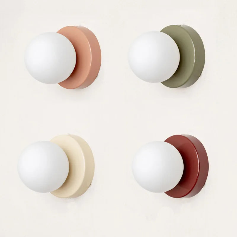 Applique murale LED Macaron | Verre coloré, Ø 12 cm