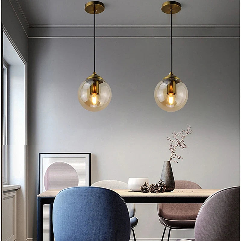 Suspension globe en verre nordique | 3 coloris, Ø 15 cm