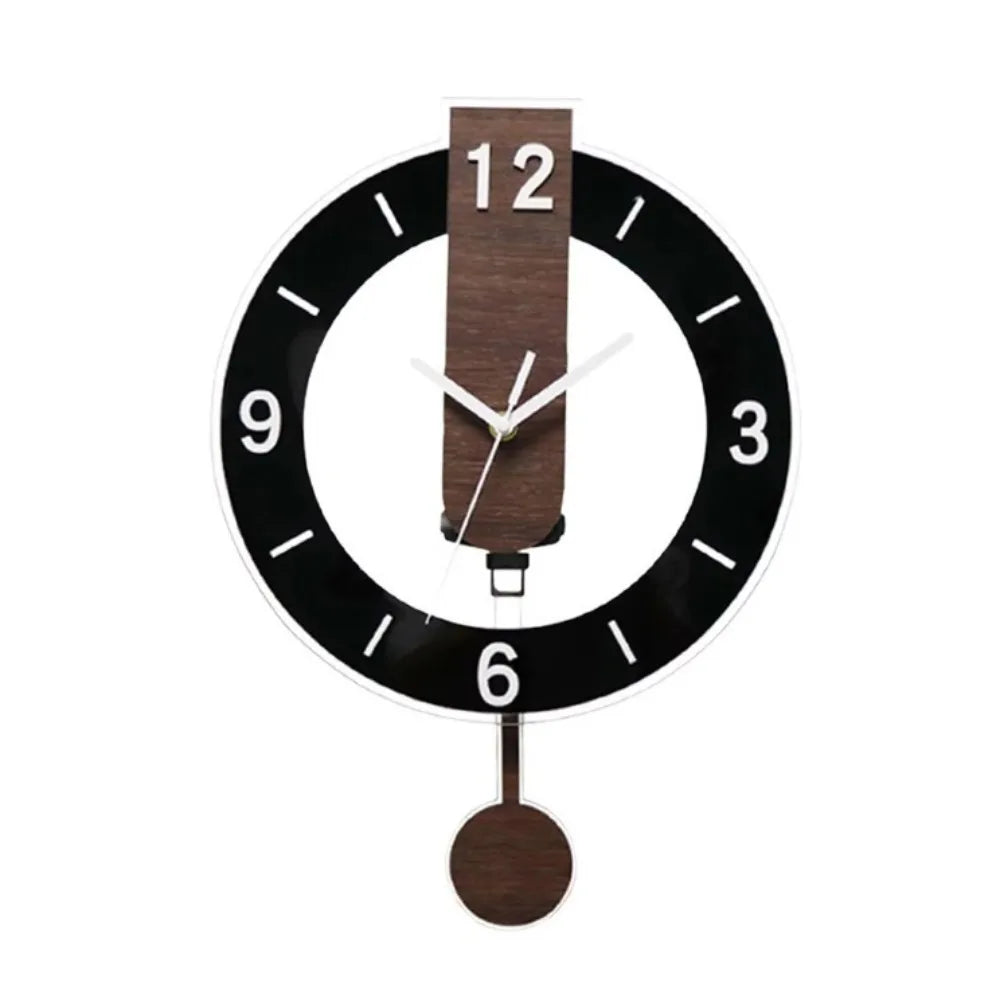 Horloge murale à balancier minimaliste | Acrylique et bois