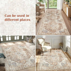 Tapis Heritage Medallion | Oriental antidérapant, 4 tailles