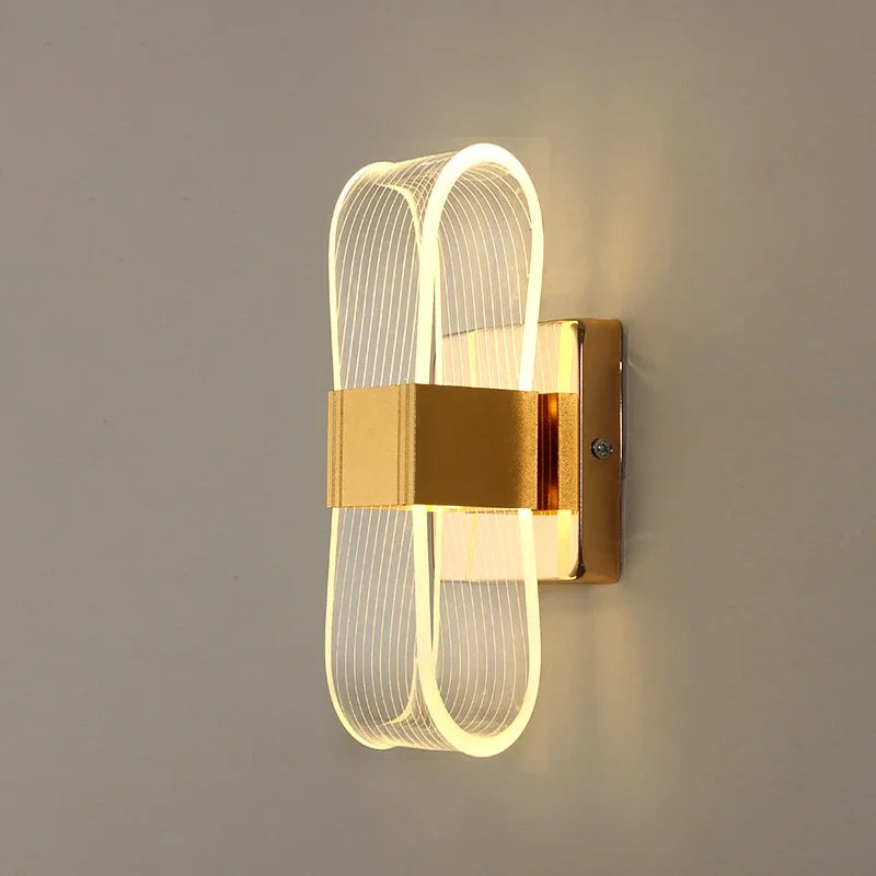 Applique LED dorée | Boucle nordique en aluminium 22 cm