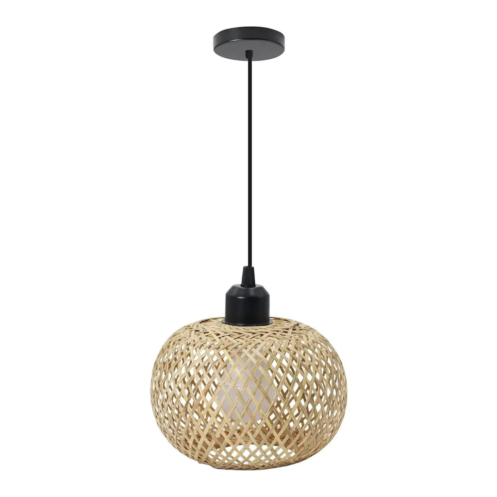 Plafonnier Natura en bambou | Tressage main, Ø 20 cm