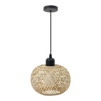 Plafonnier Natura en bambou | Tressage main, Ø 20 cm