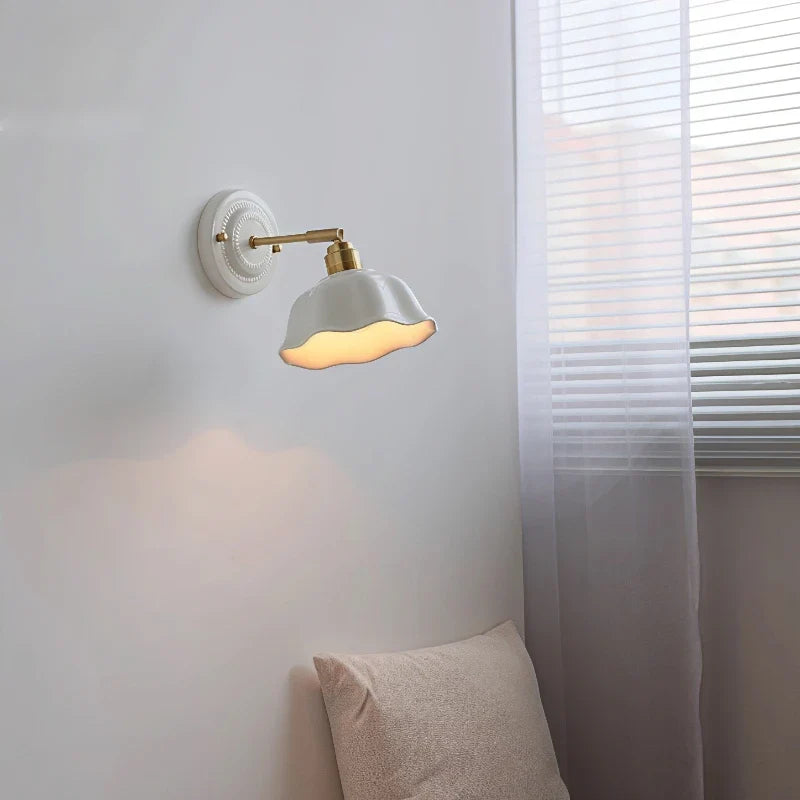 Applique murale en céramique crème | Élégance vintage nordique