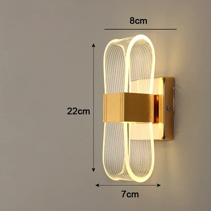 Applique LED dorée | Boucle nordique en aluminium 22 cm