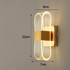 Applique LED dorée | Boucle nordique en aluminium 22 cm