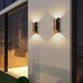 Applique murale LED noire et dorée | IP65, 10 W, haut et bas