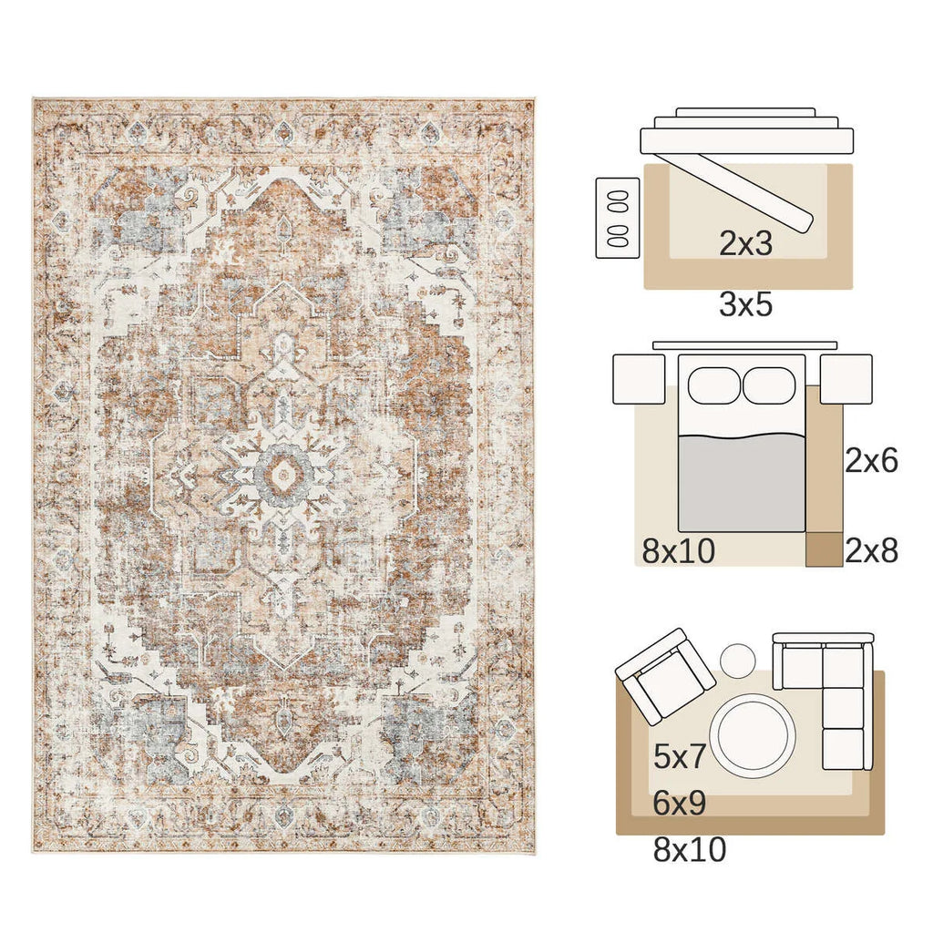 Tapis Heritage Medallion | Oriental antidérapant, 4 tailles