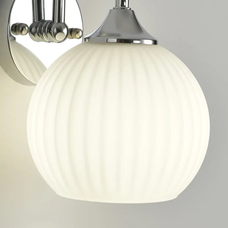 Applique Quashion | Chrome ou laiton, verre nervuré