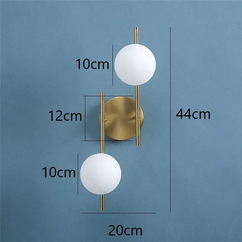 Applique Astra | Doré géométrique, 1 ou 2 globes dépolis