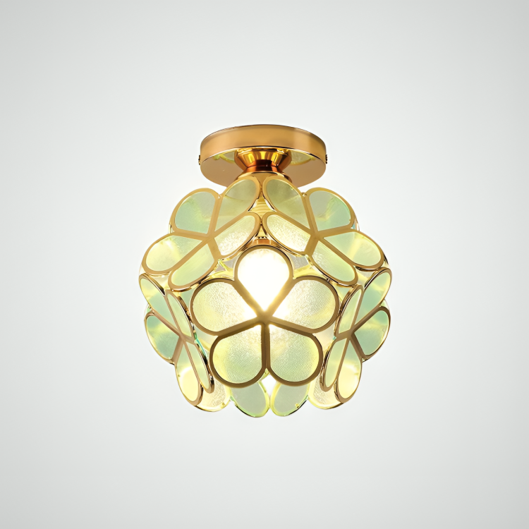 Plafonnier fleur rétro | PVC coloré vintage, 21 cm