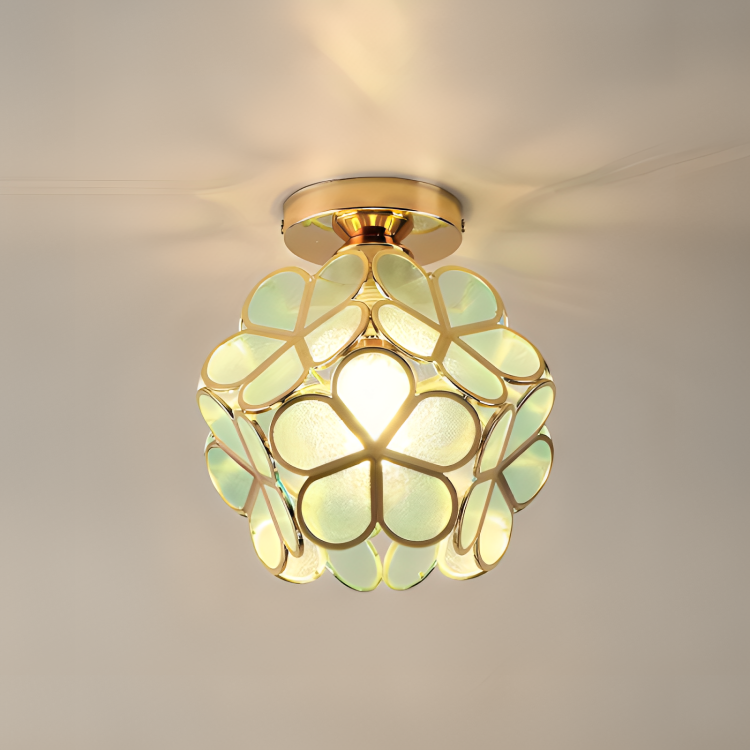 Plafonnier fleur rétro | PVC coloré vintage, 21 cm