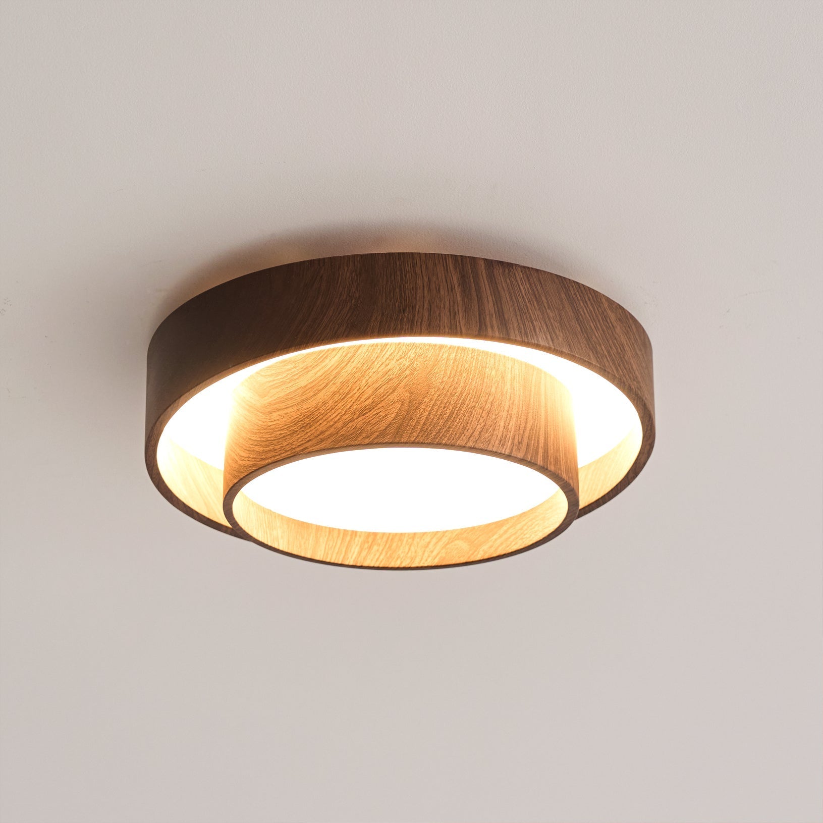 Plafonnier Vaako LED | Finition noyer, Ø 40 ou 50 cm