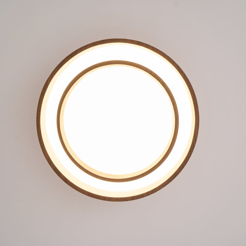 Plafonnier Vaako LED | Finition noyer, Ø 40 ou 50 cm